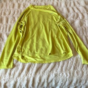 Neon yellow Nike dry fit long sleeve size M